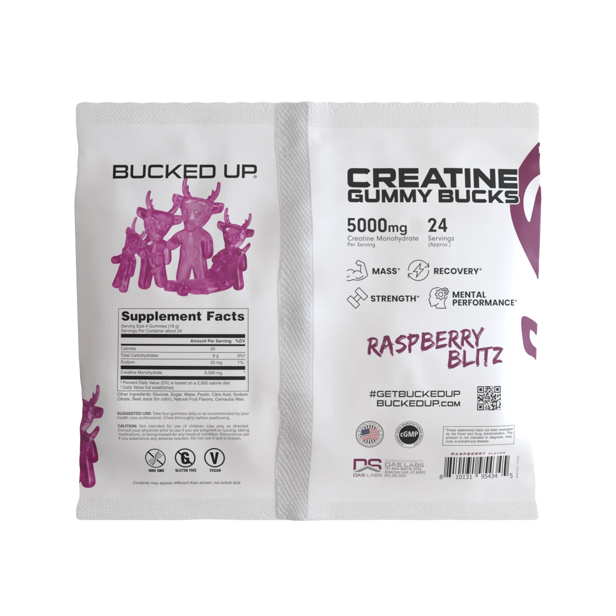 CREATINE GUMMY BUCKS RASPBERRY BLITZ