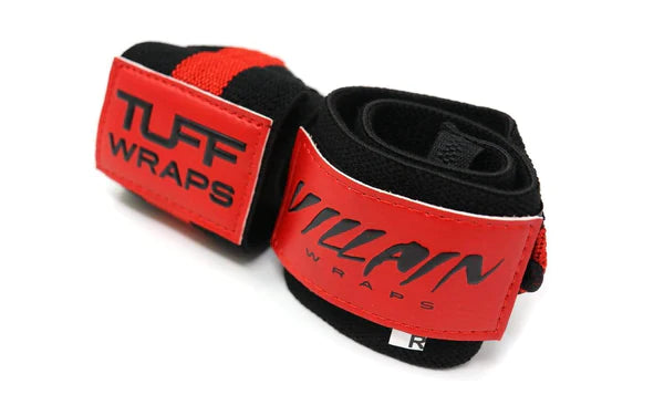 16" Villain Wrist Wraps - Black & Red