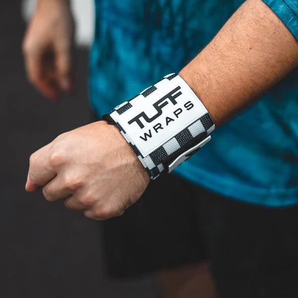 16" Villain Wrist Wraps - Black & White Checkerboard