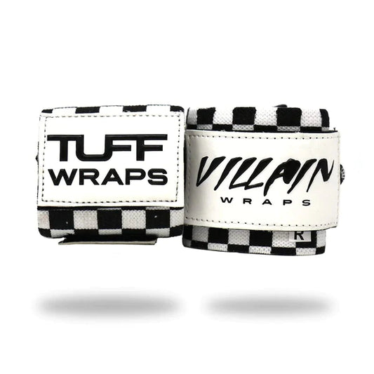 16" Villain Wrist Wraps - Black & White Checkerboard