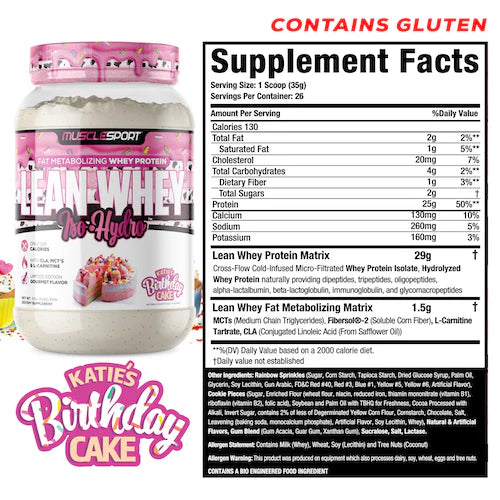 LEAN WHEY ISO HYDRO LIMITED EDITION KATIE'S BIRTHDAY CAKE