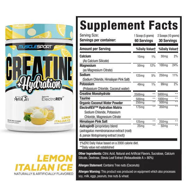CREATINE + HYRDATION LEMON ITALIAN ICE