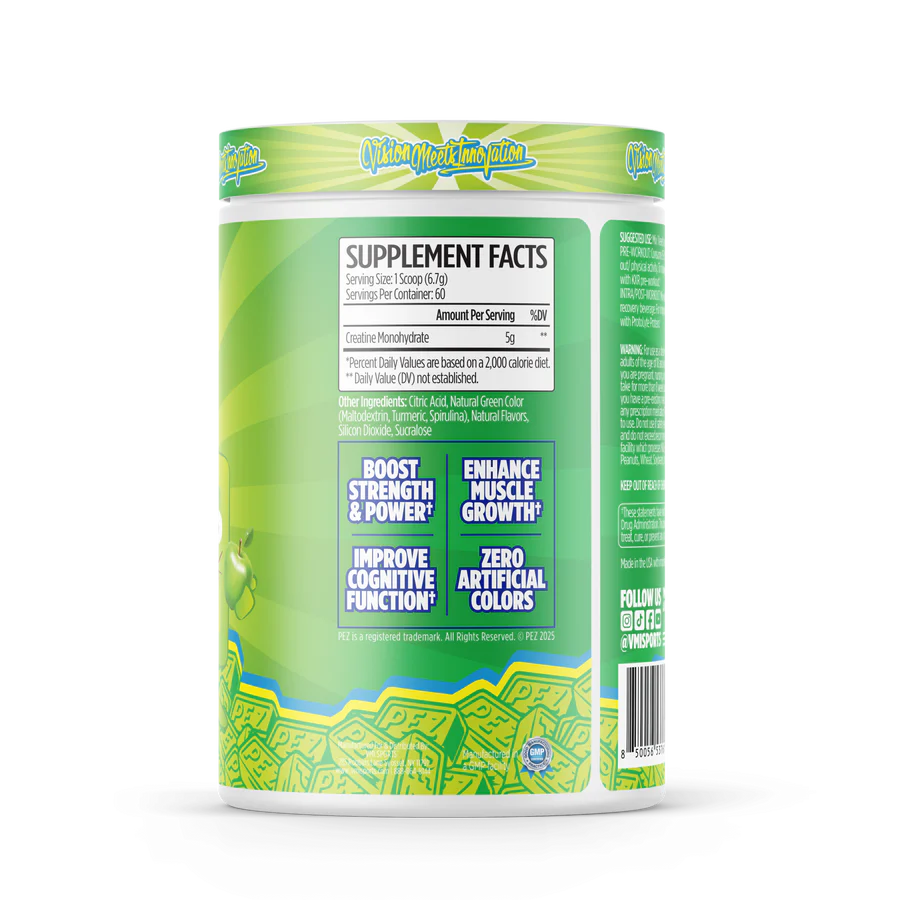 VMI CREATINE MONOHYDRATE PEZ SOUR GREEN APPLE