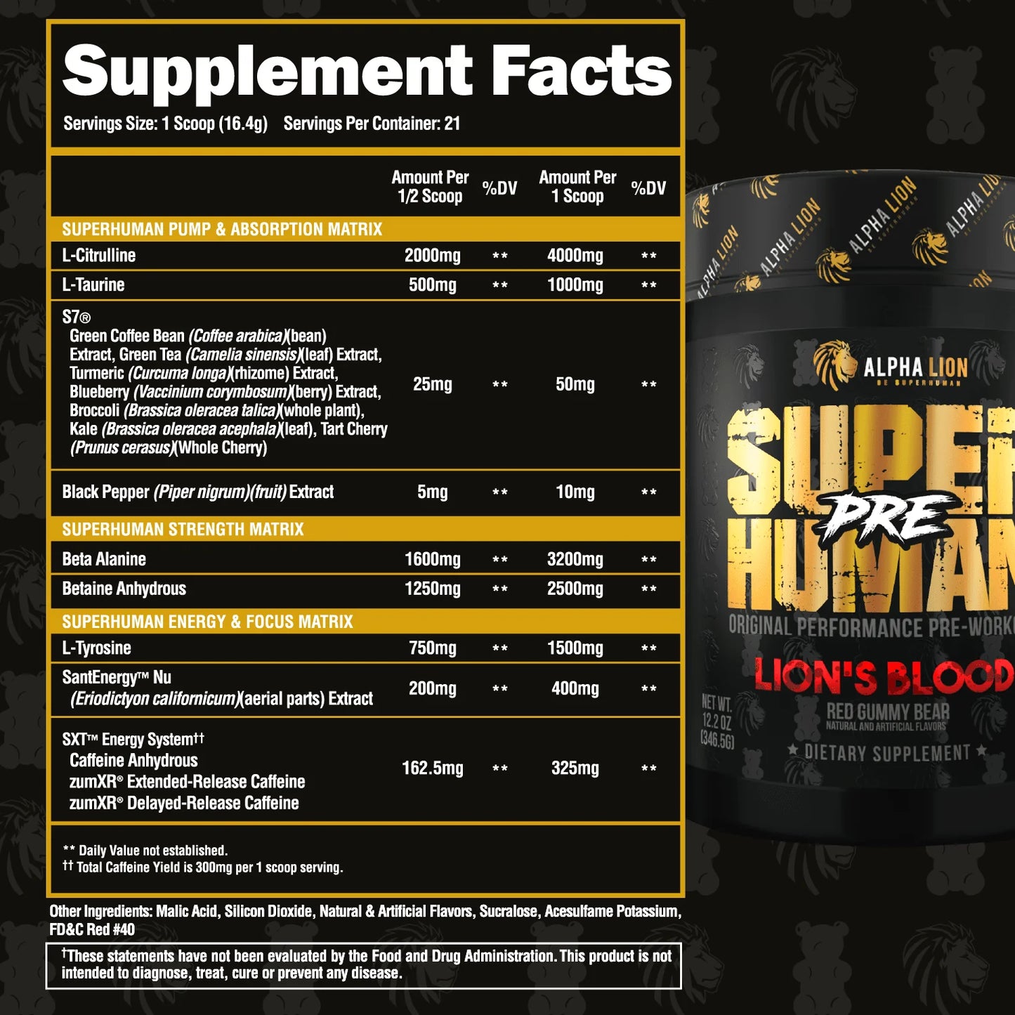 SUPER HUMAN PRE LIONS BLOOD