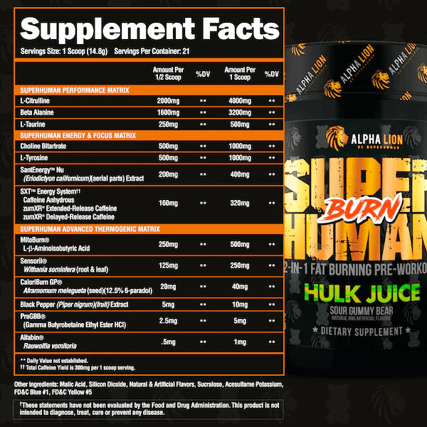 SUPER HUMAN BURN HULK JUICE