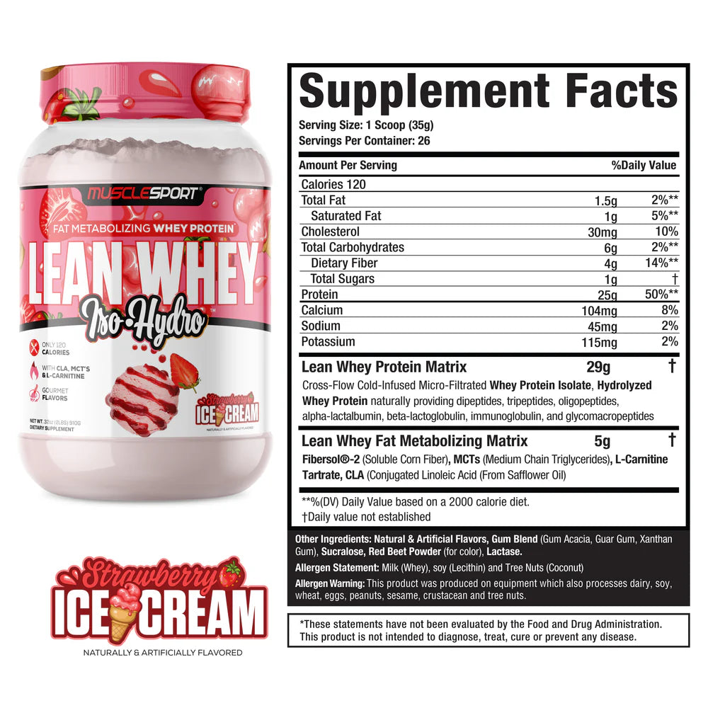 LEAN WHEY ISO-HYDRO STRAWBERRY ICE CREAM