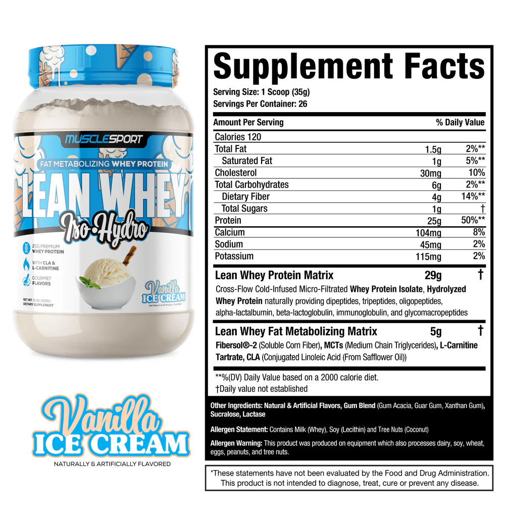 LEAN WHEY ISO-HYDRO VANILLA ICE CREAM