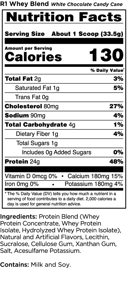 RULE 1 WHEY WHITE CHOCOLATE CANDY CANE