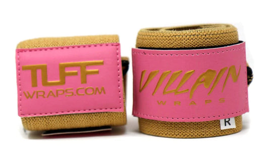 16" Villain Wrist Wraps - Pink & Gold