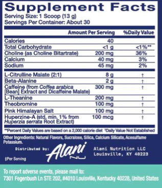 ALANI NU PRE WORKOUT+ ROCKET POP