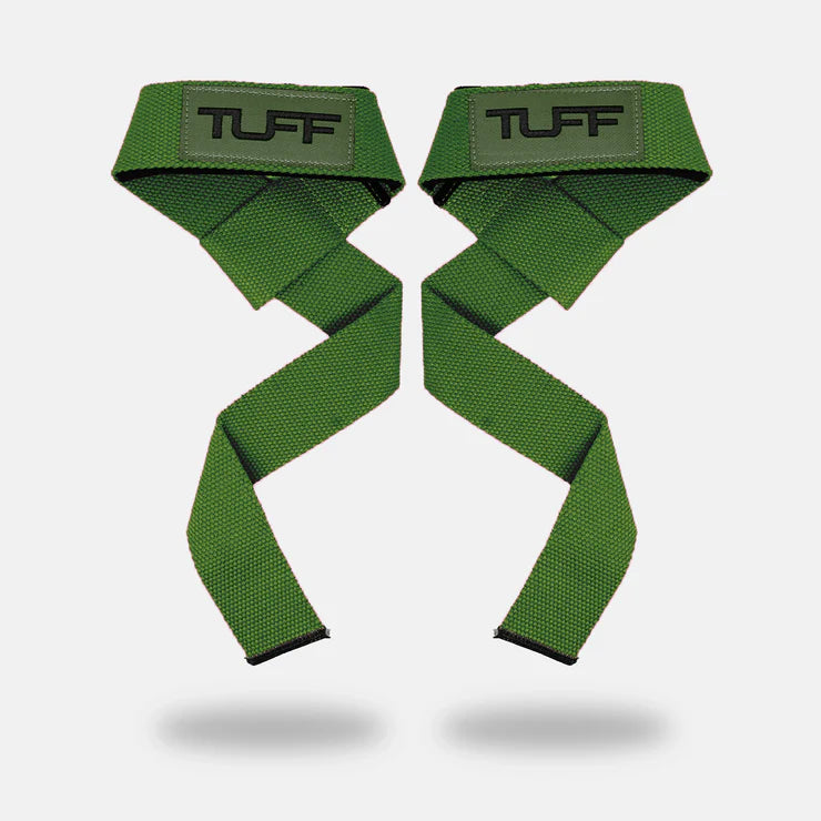 TUFF LIFTING STRAPS PREMIUM PADDED - MILITARY GREEN