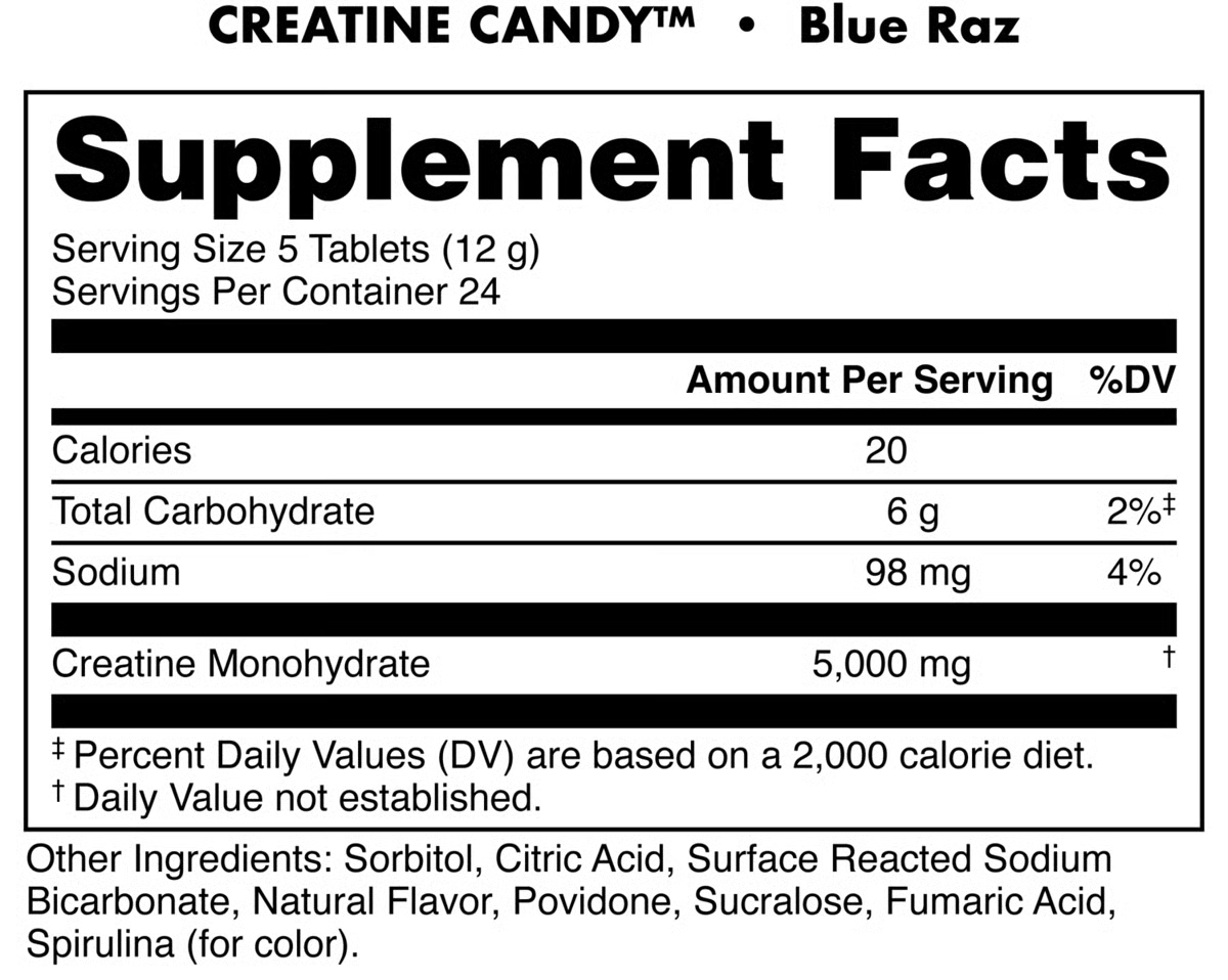 CREATINE CANDY BLUE RAZ