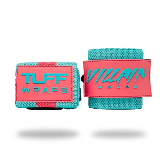 16" Villain Wrist Wraps - TEAL & PINK