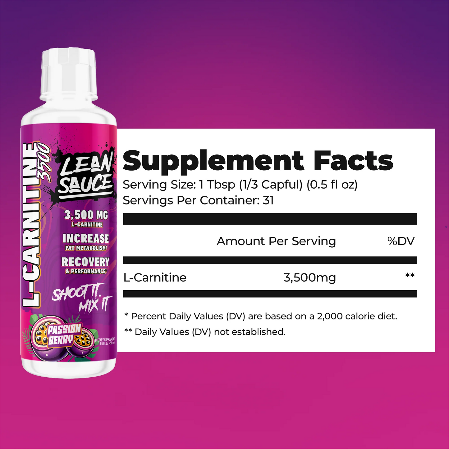 LEAN SAUCE L-CARNITINE 3500 LEAN TARTS