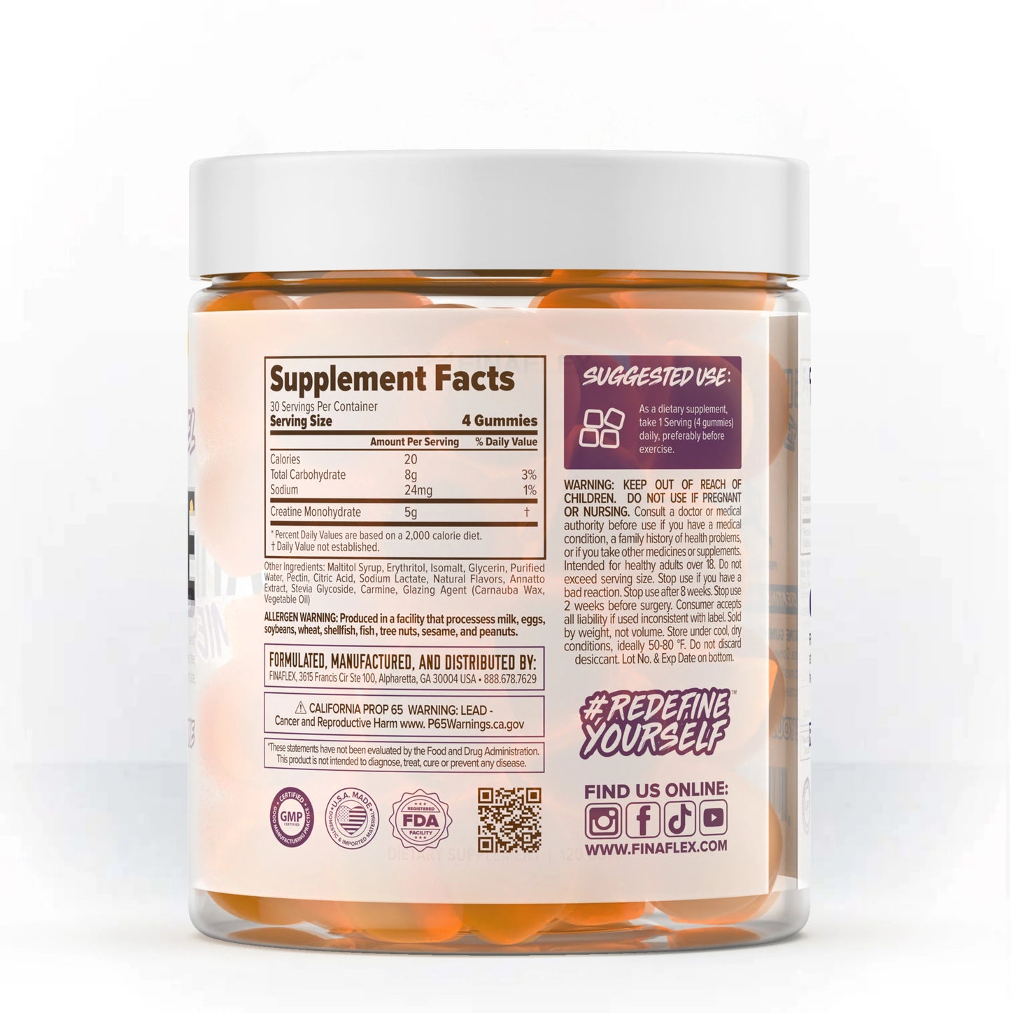 FINAFLEX CREATINE GUMMIES ORANGE BURST