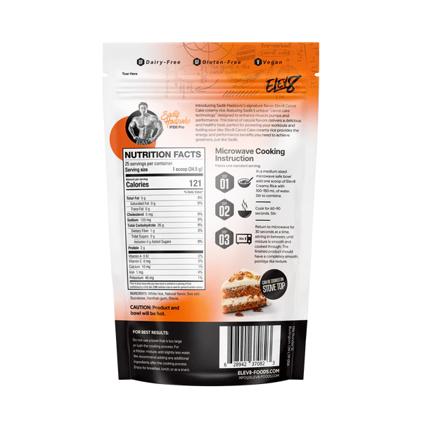ELEV8 CREAMY RICE CARROT CAKE