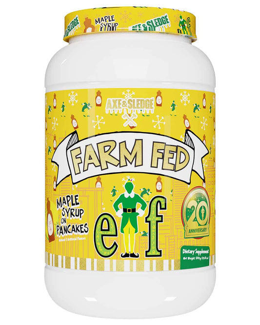 FARM FED ELF MAPLE SYRUP ON PANCAKES