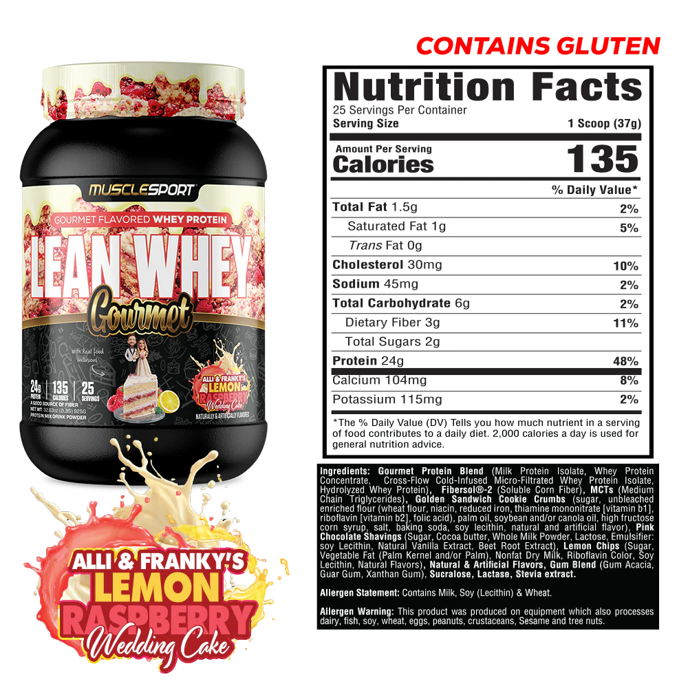 LEAN WHEY GOURMET ALLI & FRANKY'S LEMON RASPBERRY WEDDING CAKE