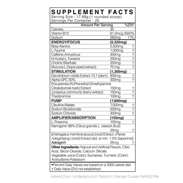 ADRENOLYN UNDERGROUND PASSION ORANGE GUAVA