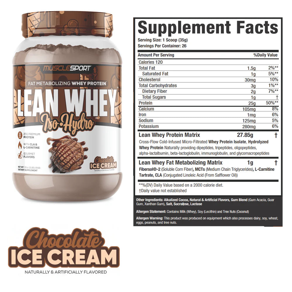 LEAN WHEY ISO-HYDRO CHOCOLATE ICE CREAM