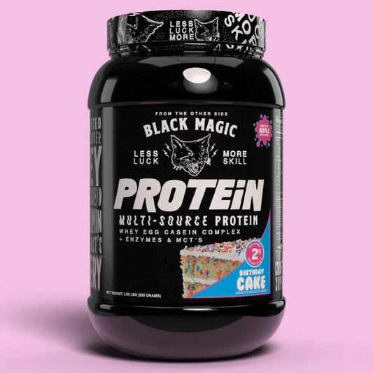 BLACK MAGIC PROTEIN BIRTHDAY CAKE