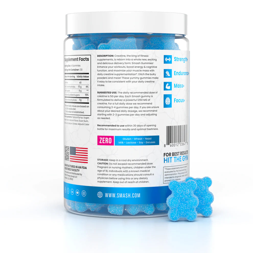 SMASH CREATINE GUMMIES BLUERAZZ BLAST