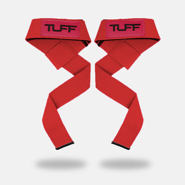 TUFF LIFTING STRAPS PREMIUM PADDED - RED