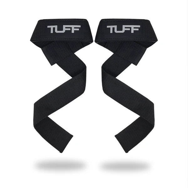 TUFF LIFTING STRAPS PREMIUM PADDED - ALL BLACK