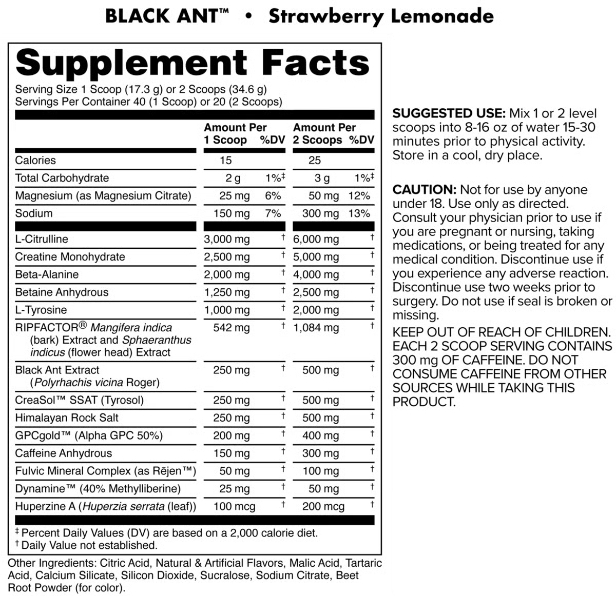 BLACK ANT STRAWBERRY LEMONADE