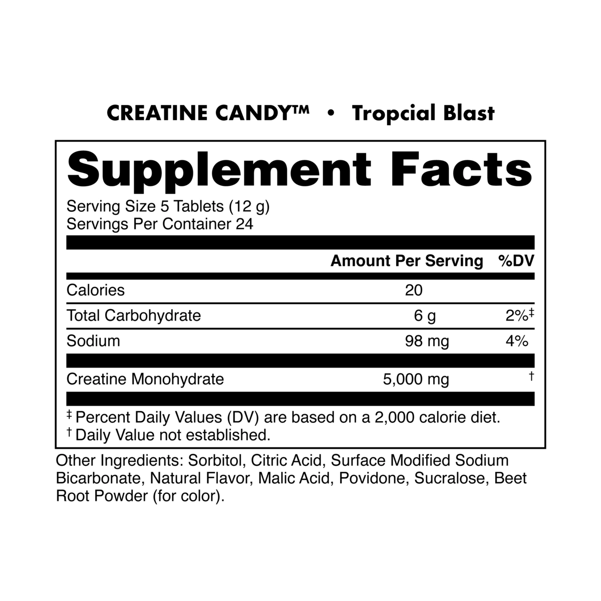 CREATINE CANDY TROPICAL BLAST